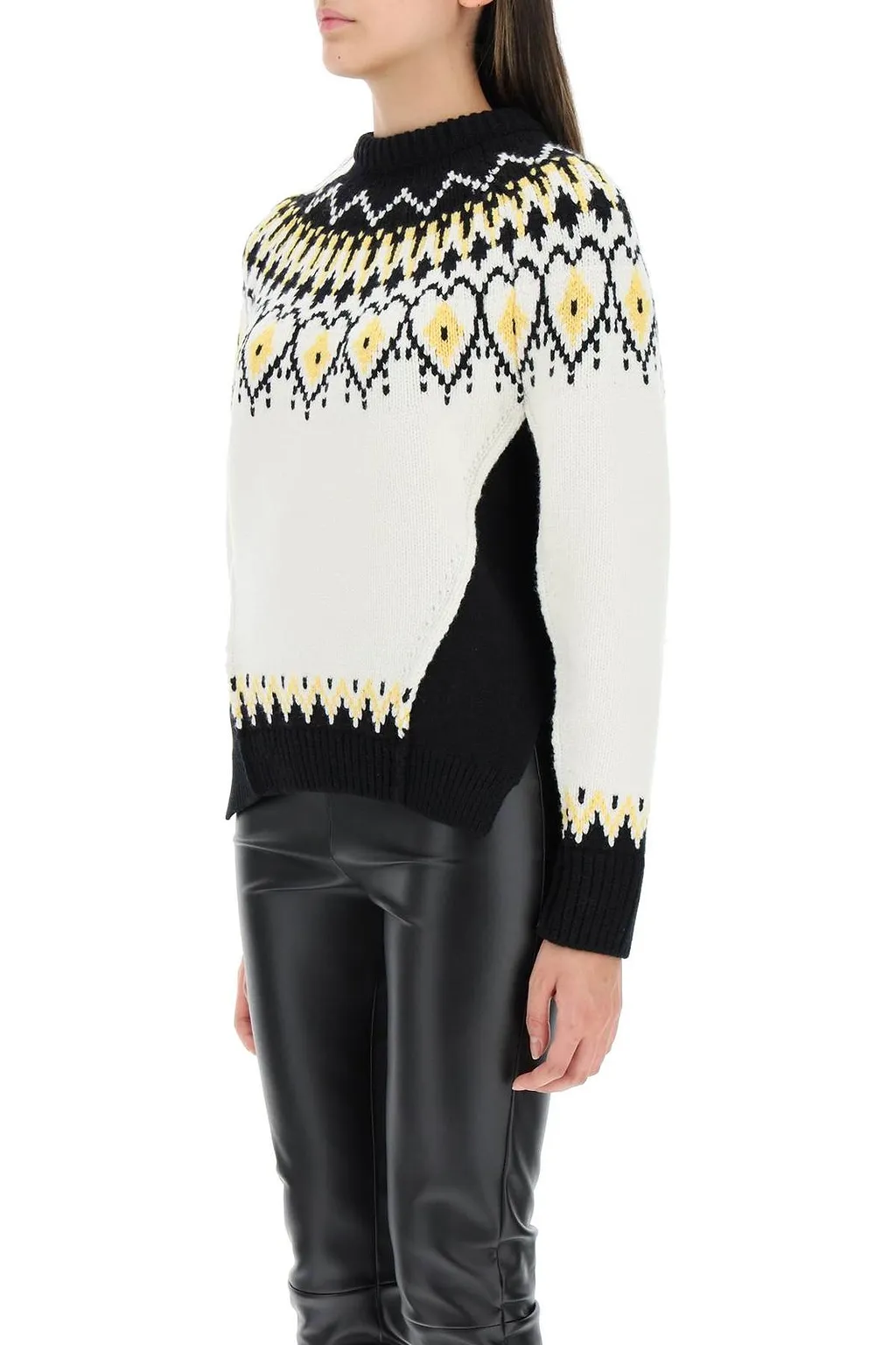 Alexander Mcqueen Intarsia Funnel Neck Knitted Jumper