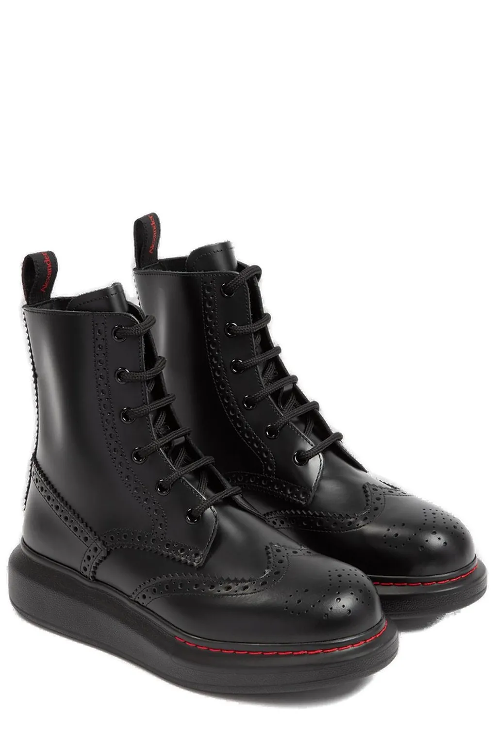 Alexander Mcqueen Hybrid Lace-Up Ankle Boots