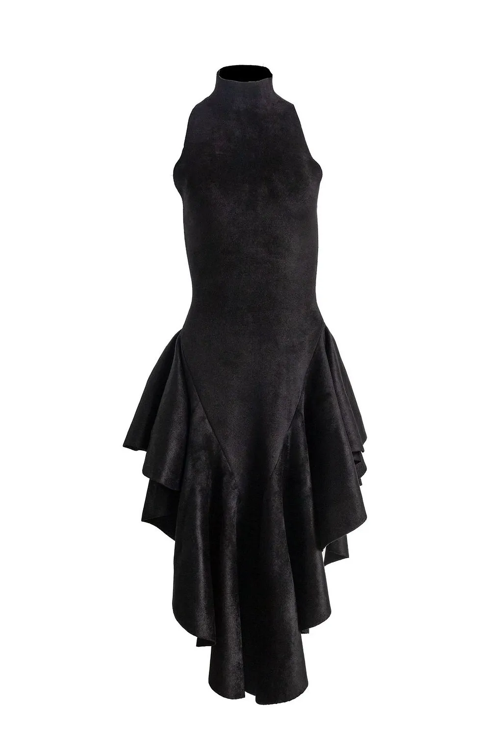 AlaÏA Ruffled High-Neck Dress