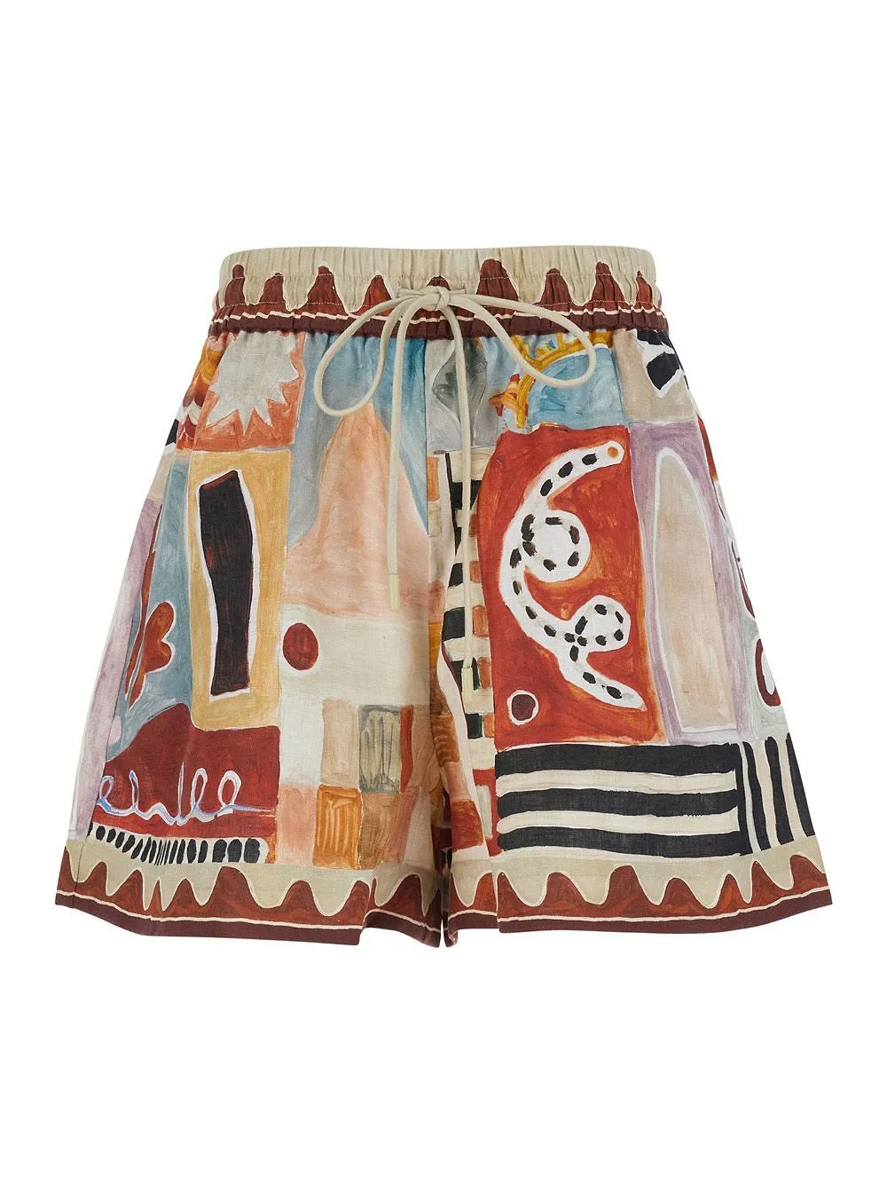 Alemais Drawstring All Over Geometric Shorts