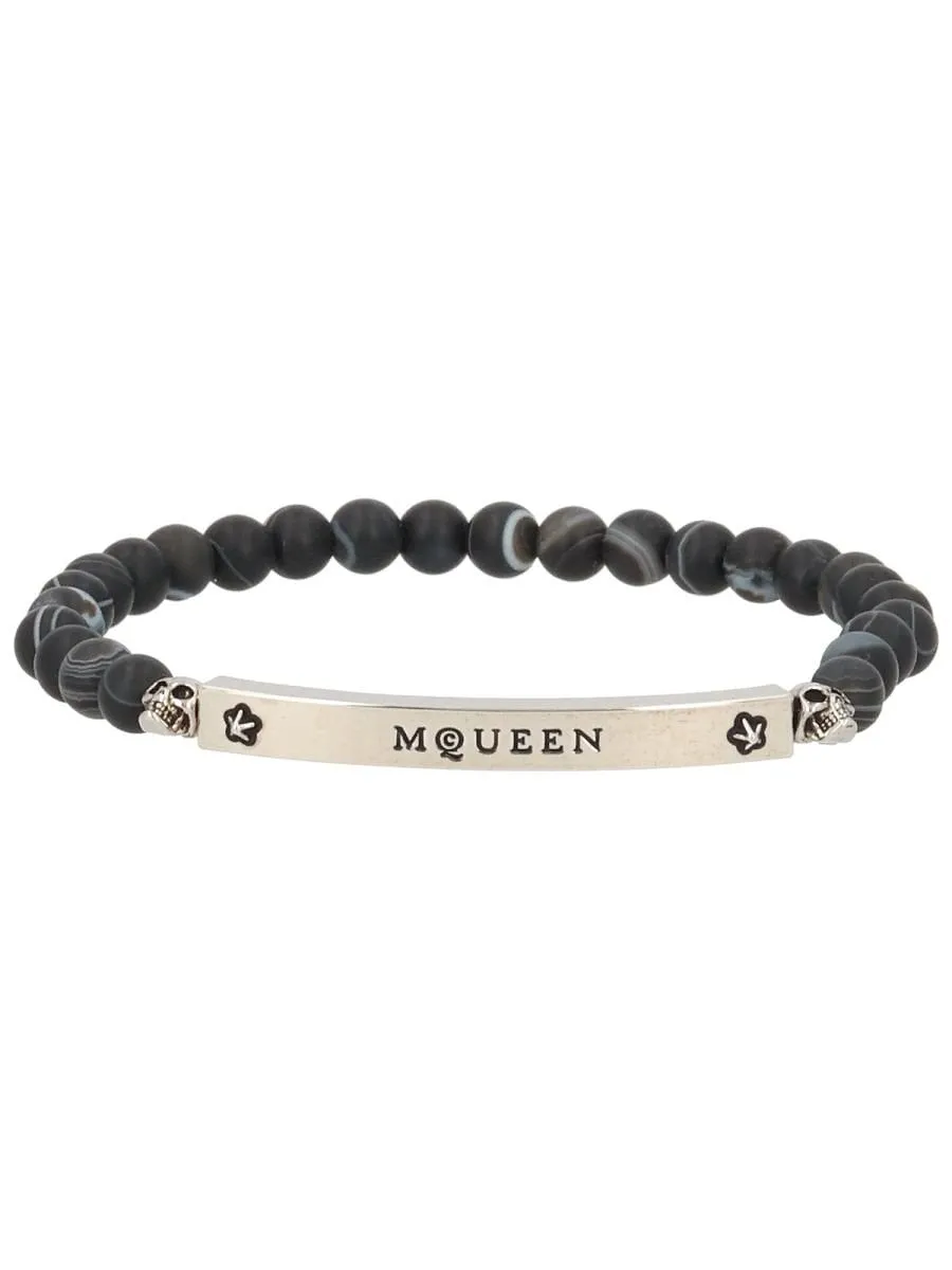 Alexander Mcqueen Logo Bar Beaded Bracelet