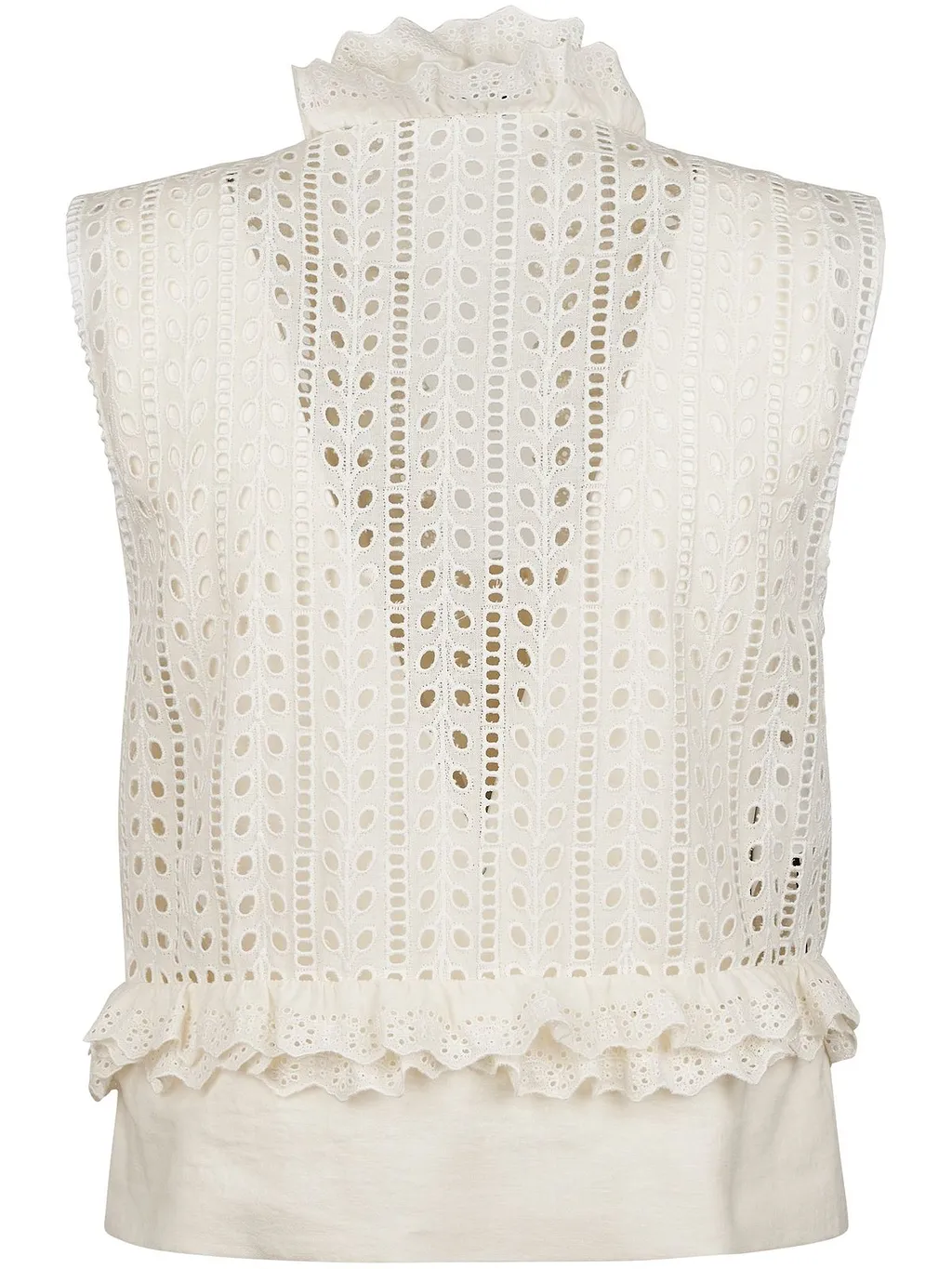 Alberta Ferretti Sleeveless Ruffled Top