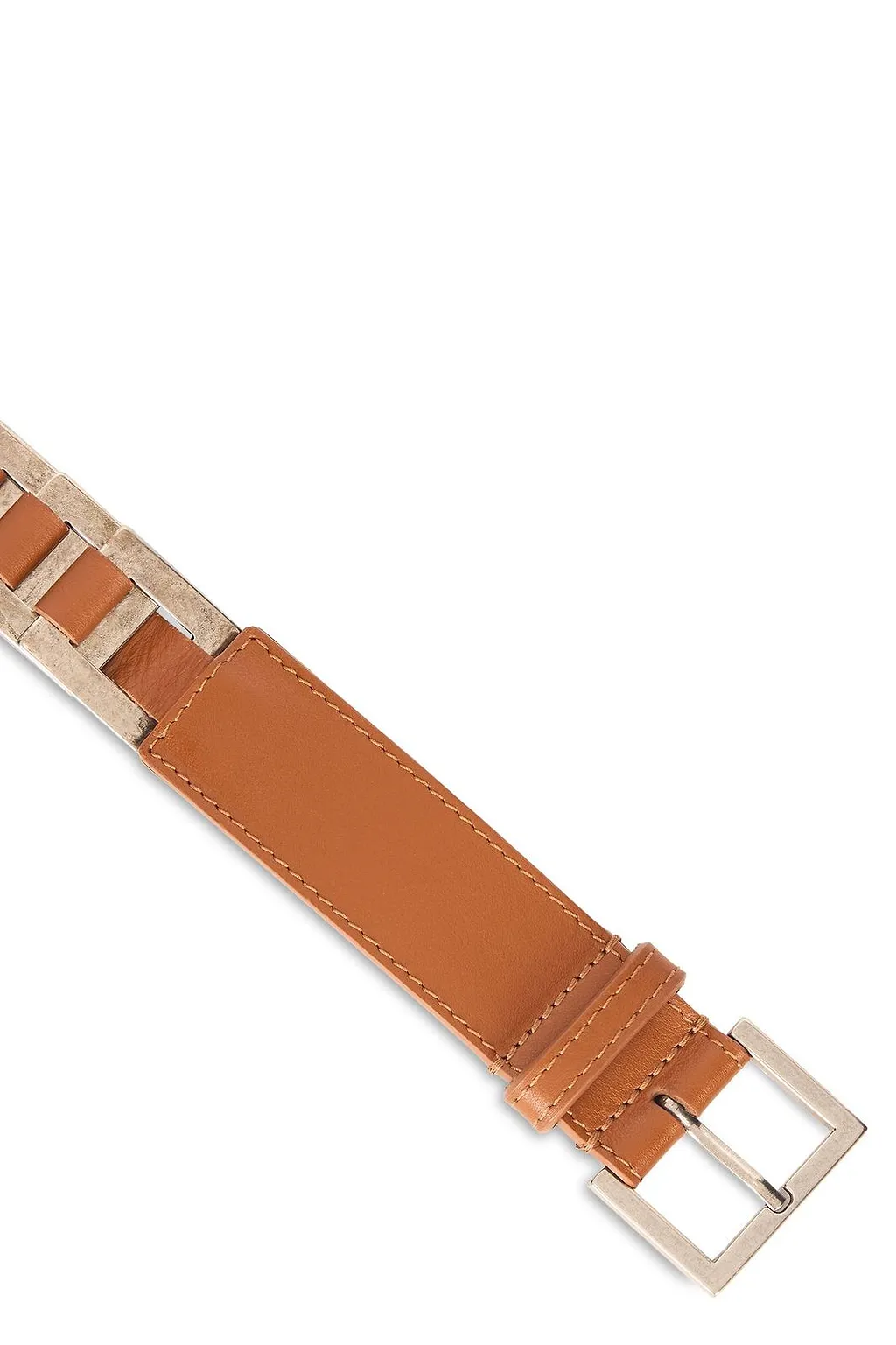 Alberta Ferretti Square-Buckle Leather Belt