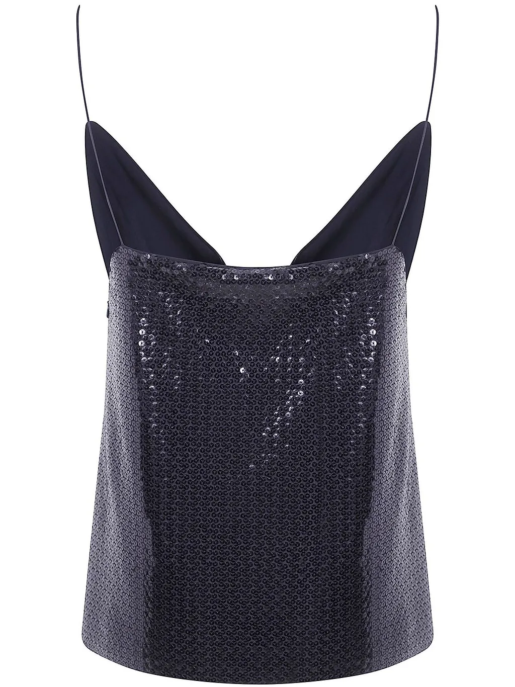 Alberta Ferretti Spaghetti Straps Glossy Sequin Top