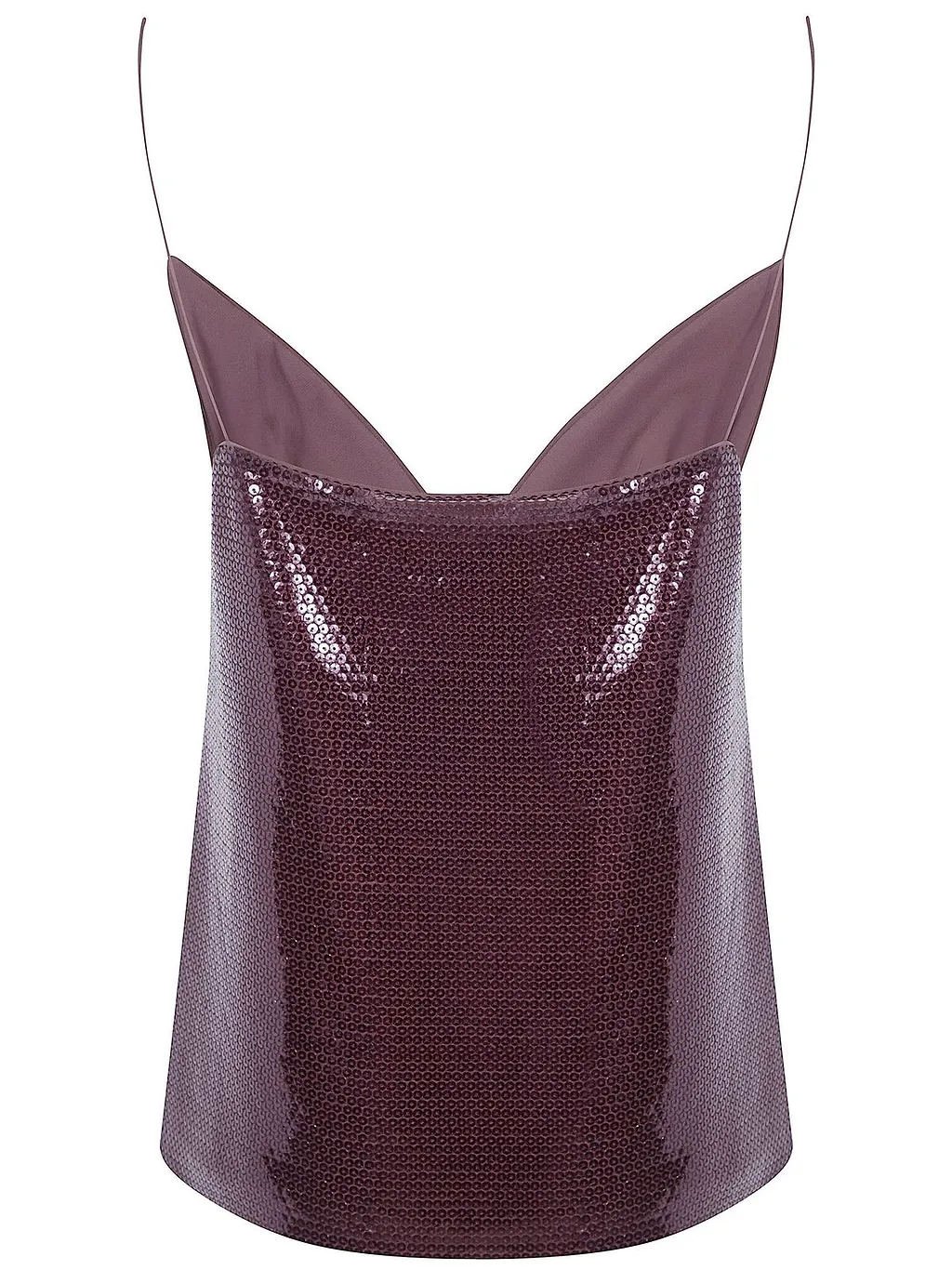 Alberta Ferretti Spaghetti Straps Glossy Sequin Top