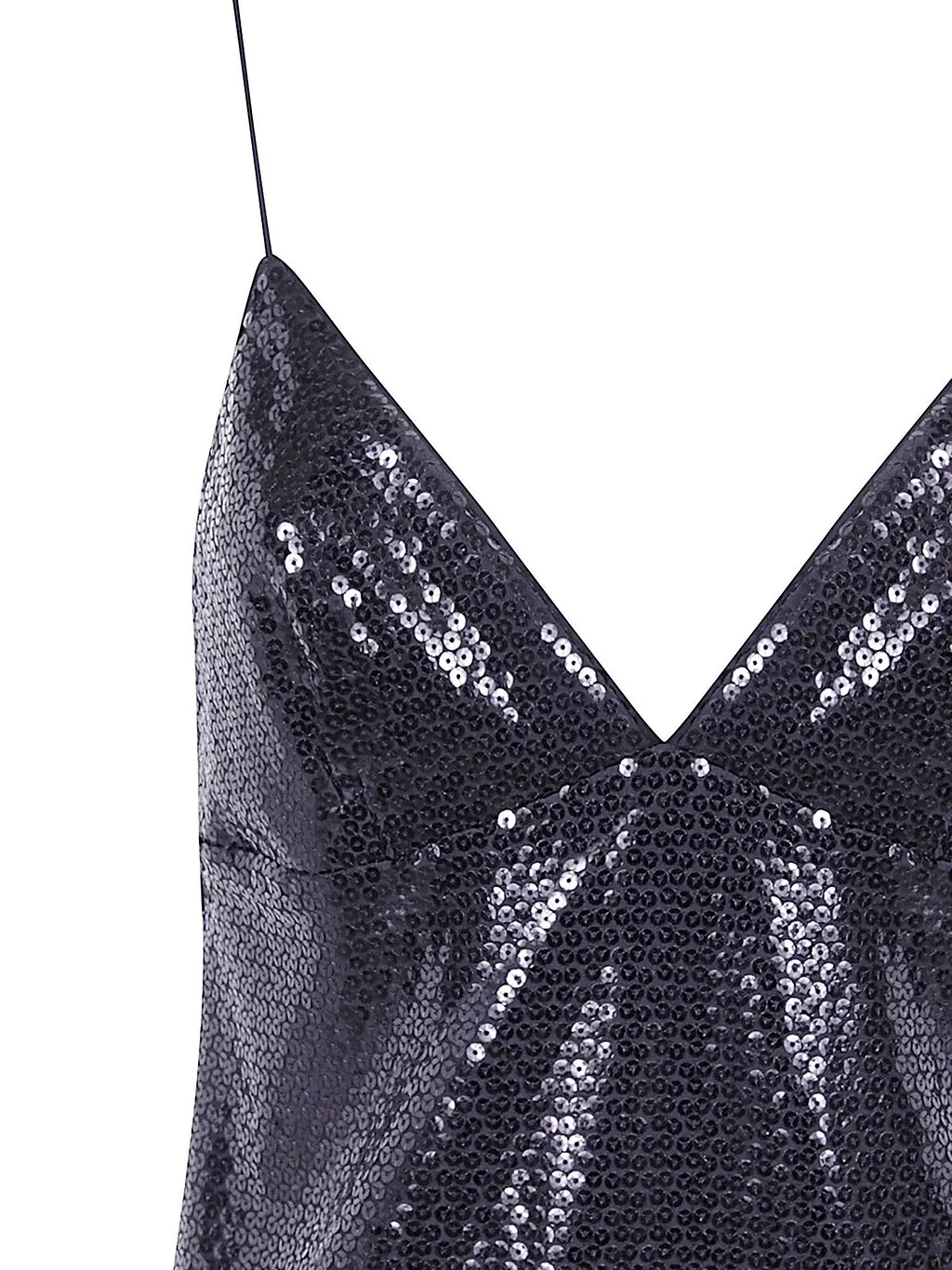 Alberta Ferretti Spaghetti Straps Glossy Sequin Top
