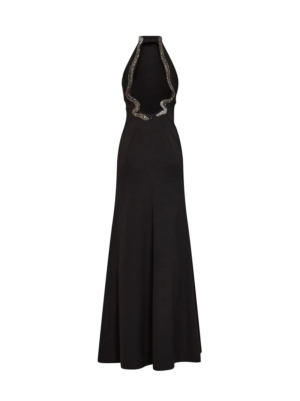 Alina Embellished Snake Open-Back Dress