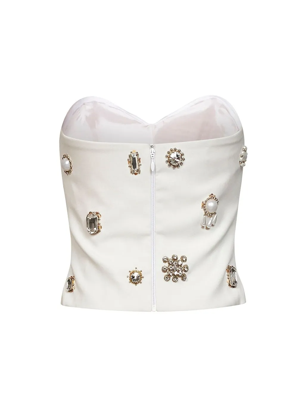 Alina Embellished Strapless Bustier Top