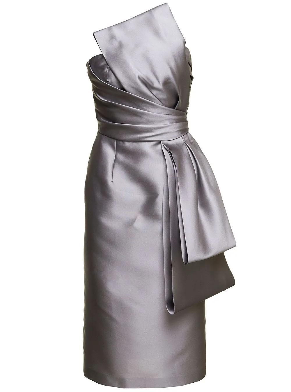 Alberta Ferretti Strapless Straight Hem Midi Dress