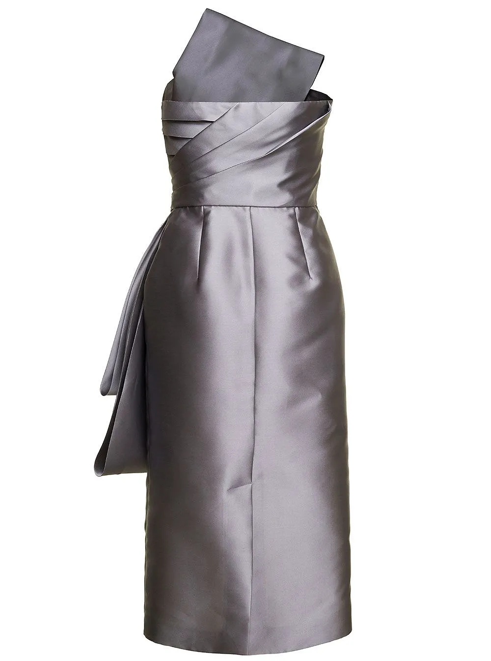 Alberta Ferretti Strapless Straight Hem Midi Dress