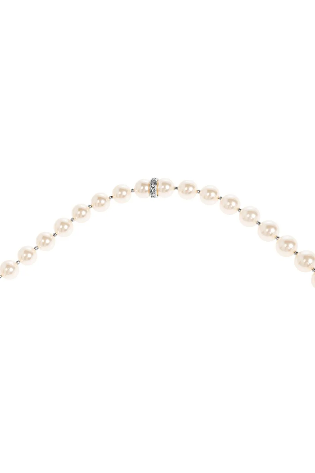 Alessandra Rich Crystal Embellished Pearl Necklace