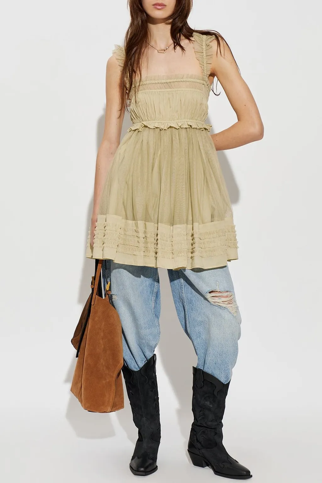 Allsaints Angela Ruffled Mini Dress