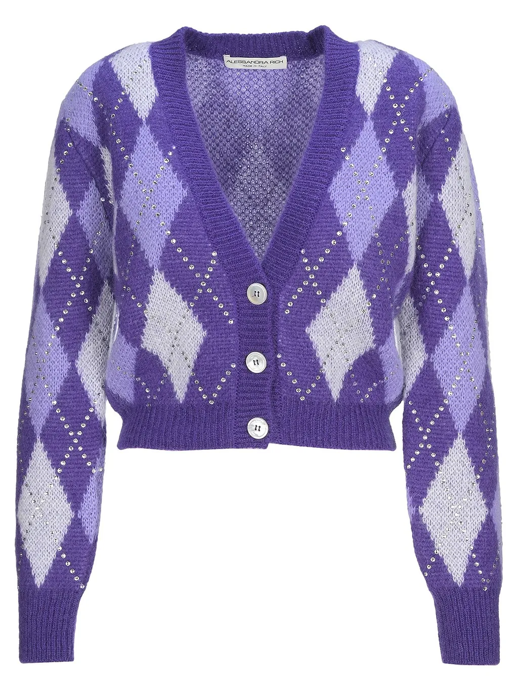 Alessandra Rich V-Neck Cropped Cardigan