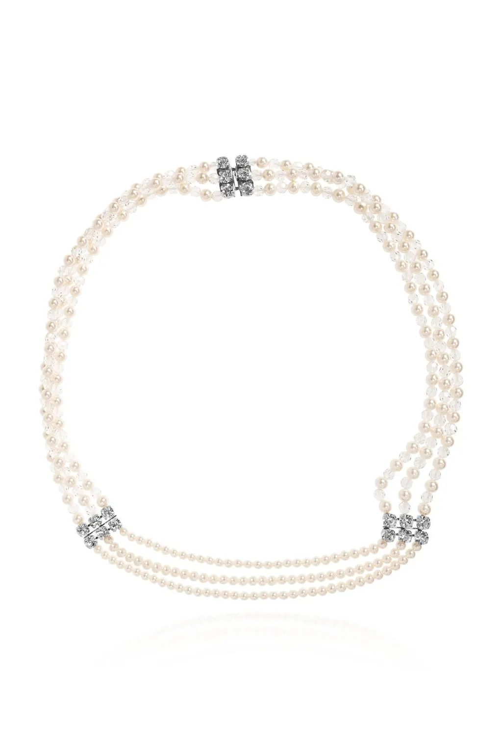 Alessandra Rich Crystal Detail Pearl Necklace