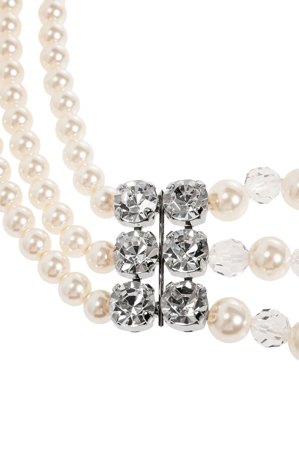Alessandra Rich Crystal Detail Pearl Necklace