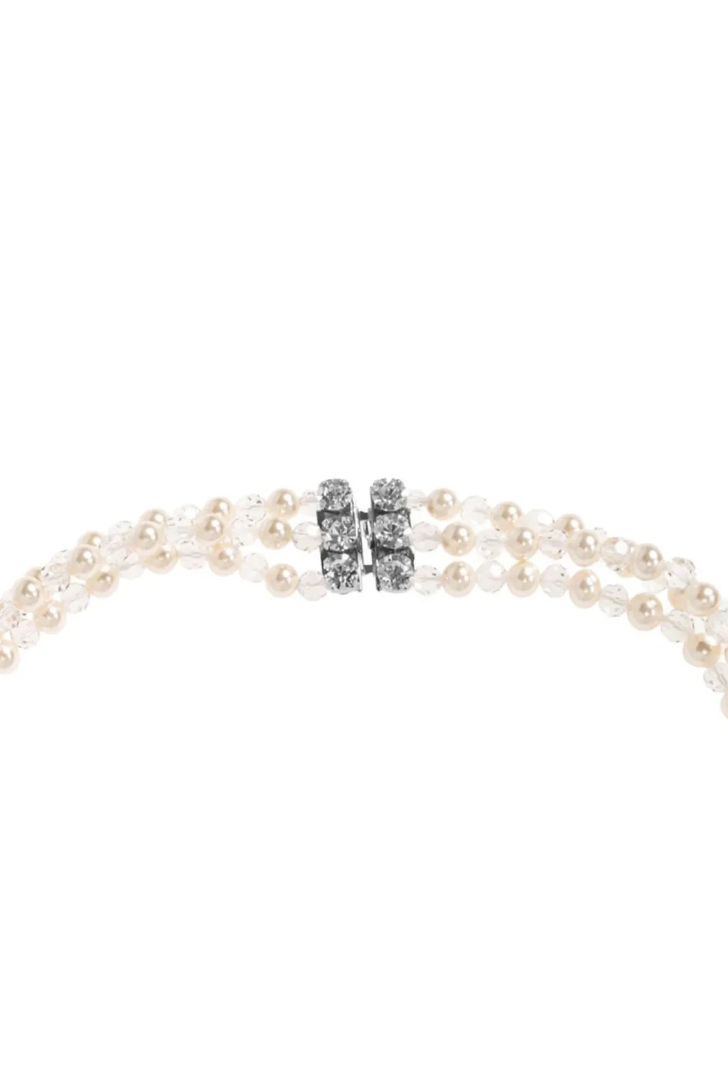 Alessandra Rich Crystal Detail Pearl Necklace