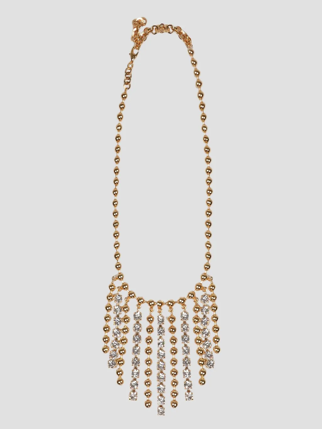 Alessandra Rich Embellished Beaded Fringed Necklace
