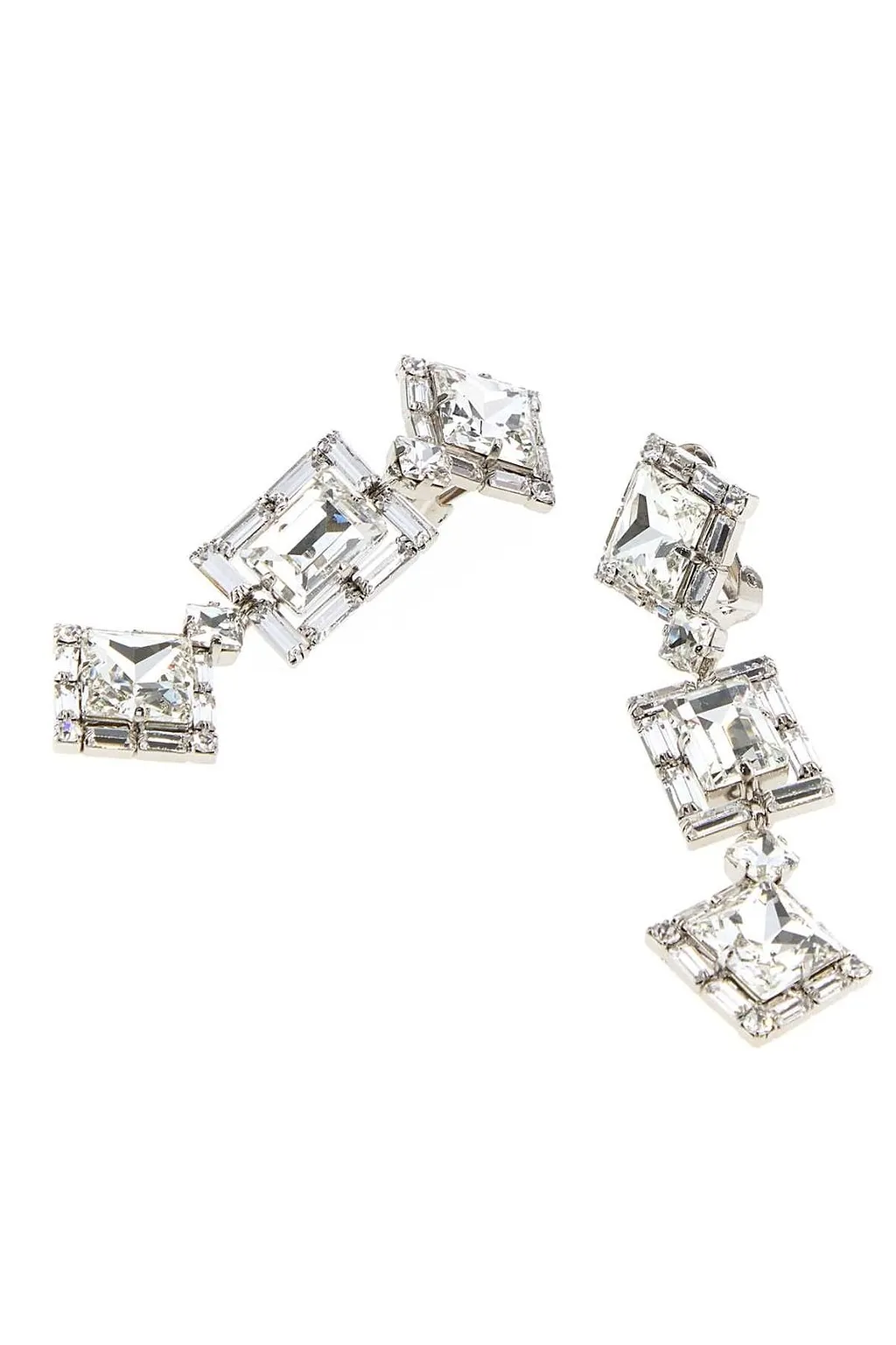 Alessandra Rich Crystal Square Drop Earrings
