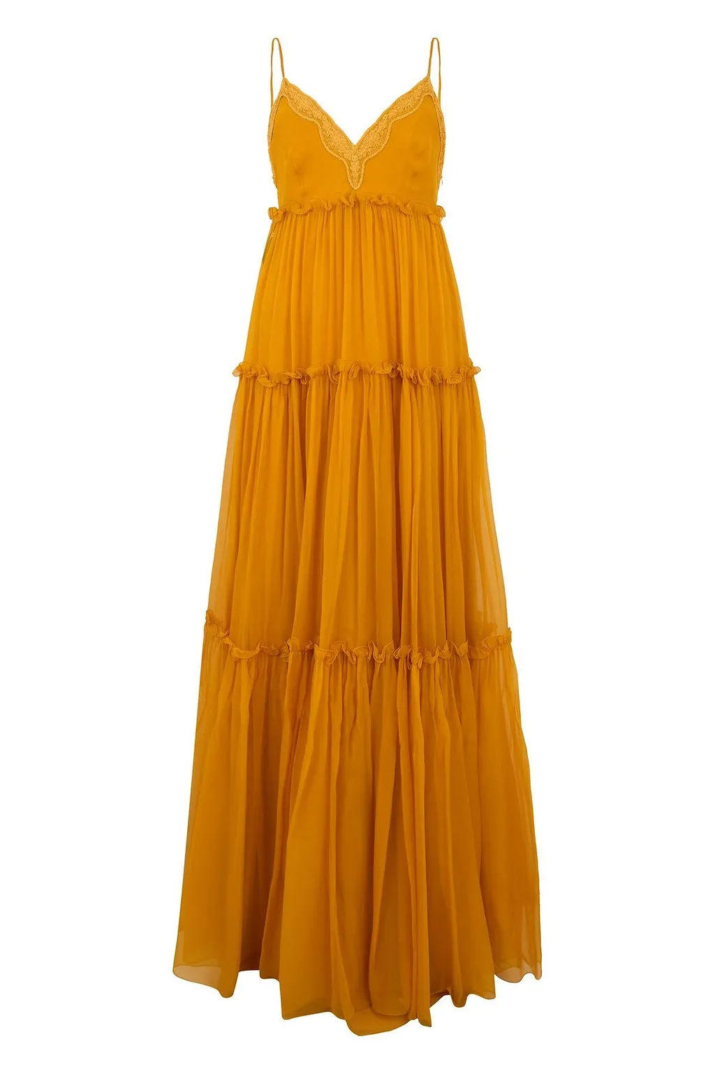 Alberta Ferretti Tiered Sleeveless Maxi Dress