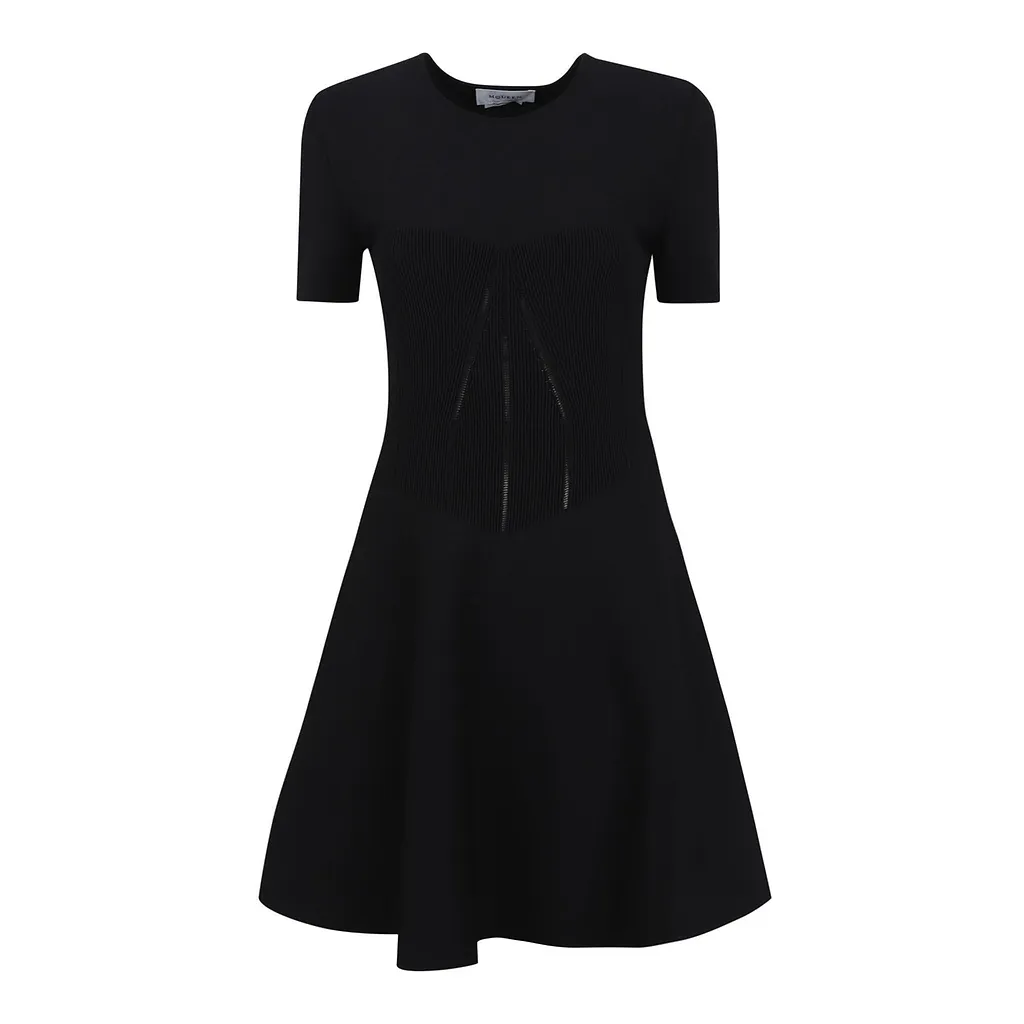Alexander Mcqueen Ribbed Flared Mini Dress