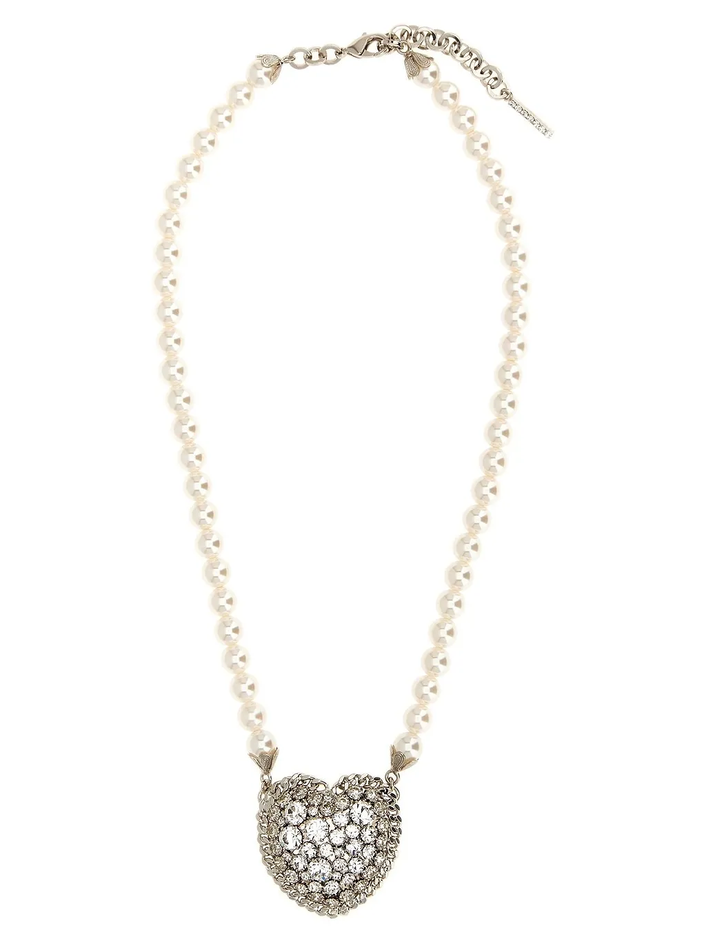 Alessandra Rich Embellished Heart-Shaped Necklace
