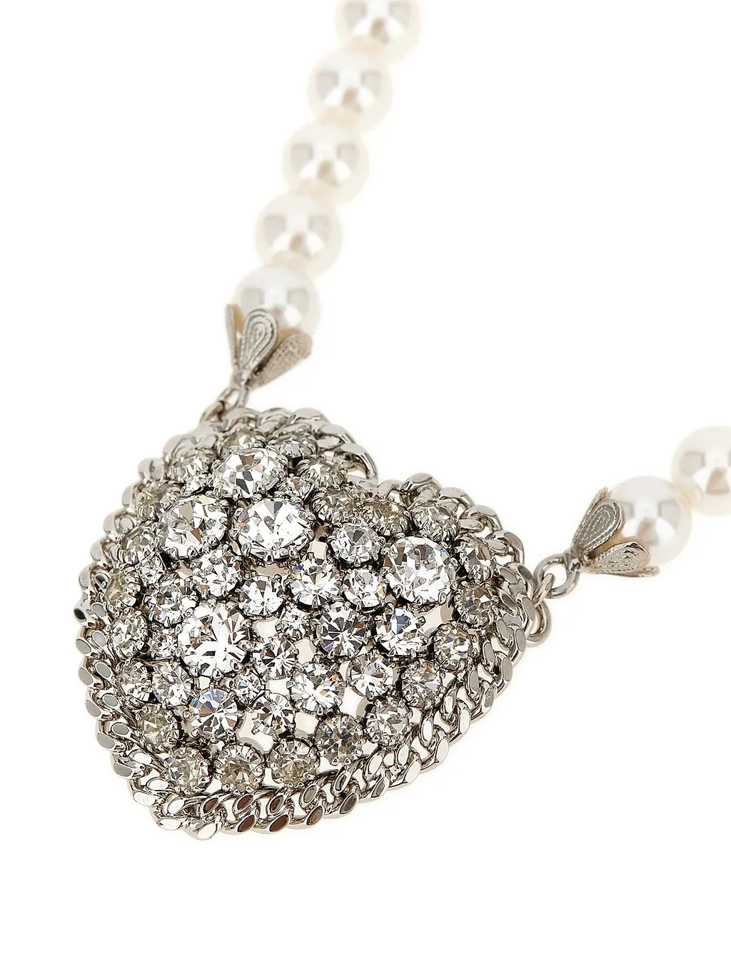 Alessandra Rich Embellished Heart-Shaped Necklace