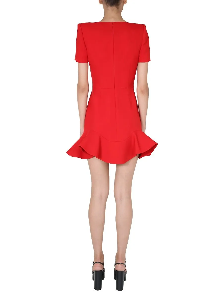 Alexander Mcqueen Ruffled Hem Mini Dress