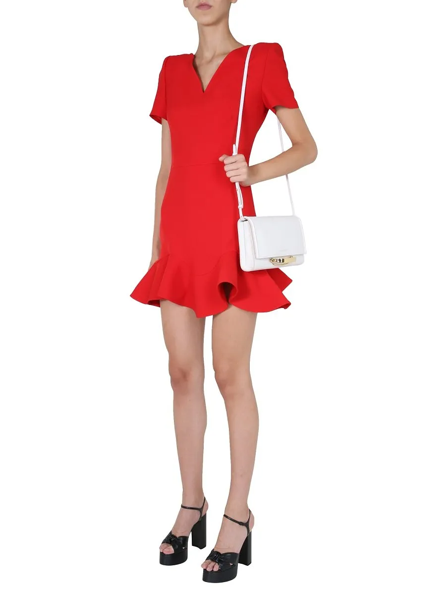 Alexander Mcqueen Ruffled Hem Mini Dress