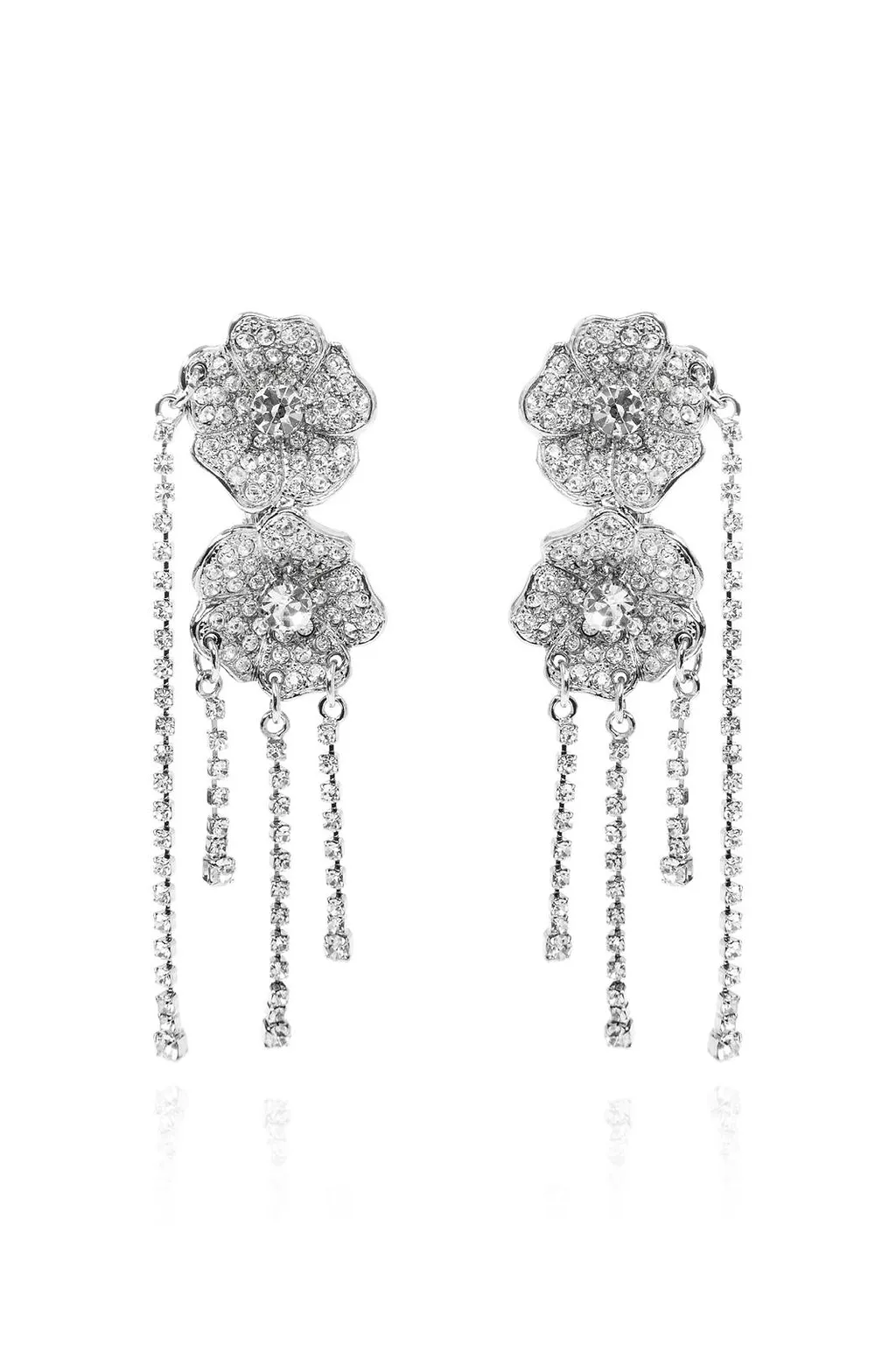 Alessandra Rich Floral Drop Clip-On Earrings
