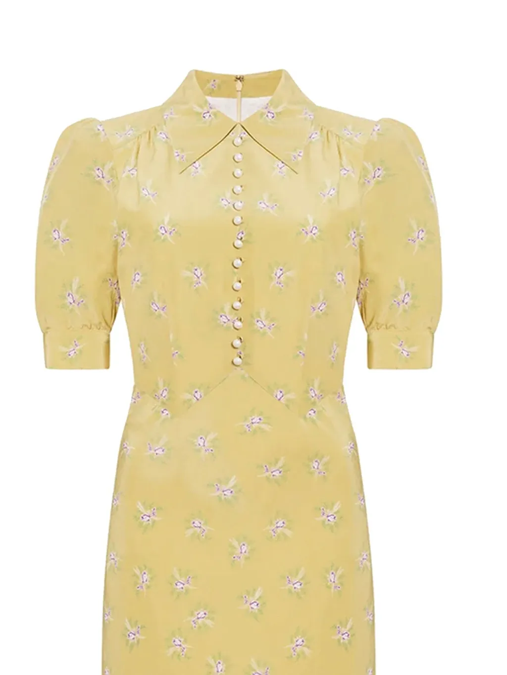 Alessandra Rich Floral Button-Front Dress