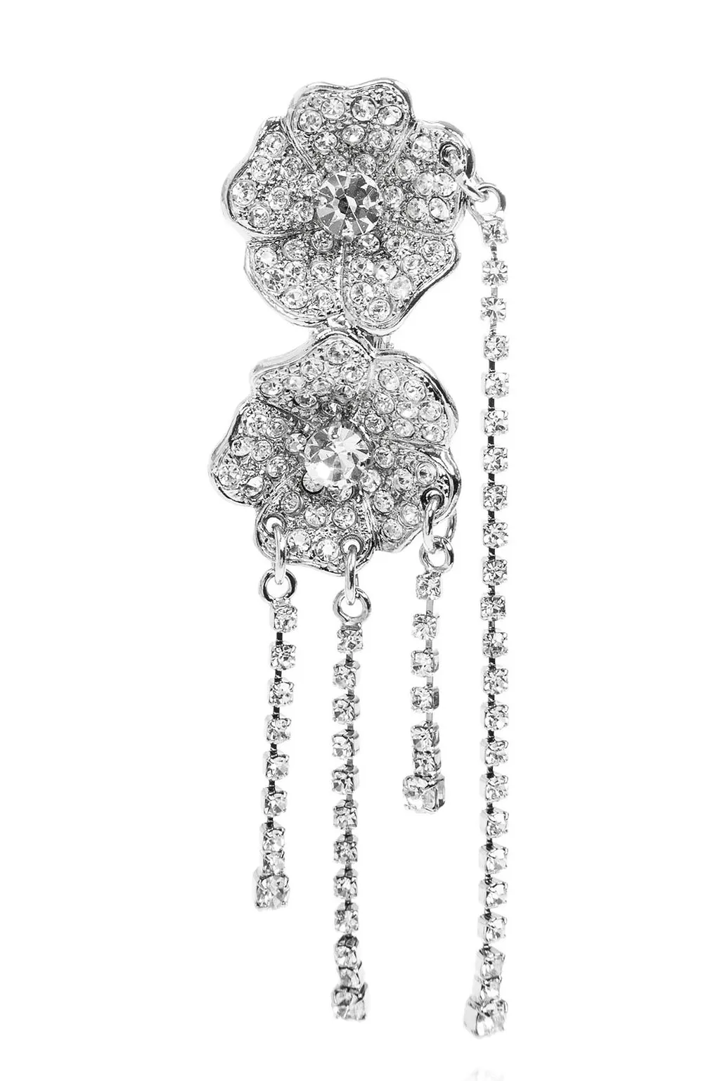 Alessandra Rich Floral Drop Clip-On Earrings