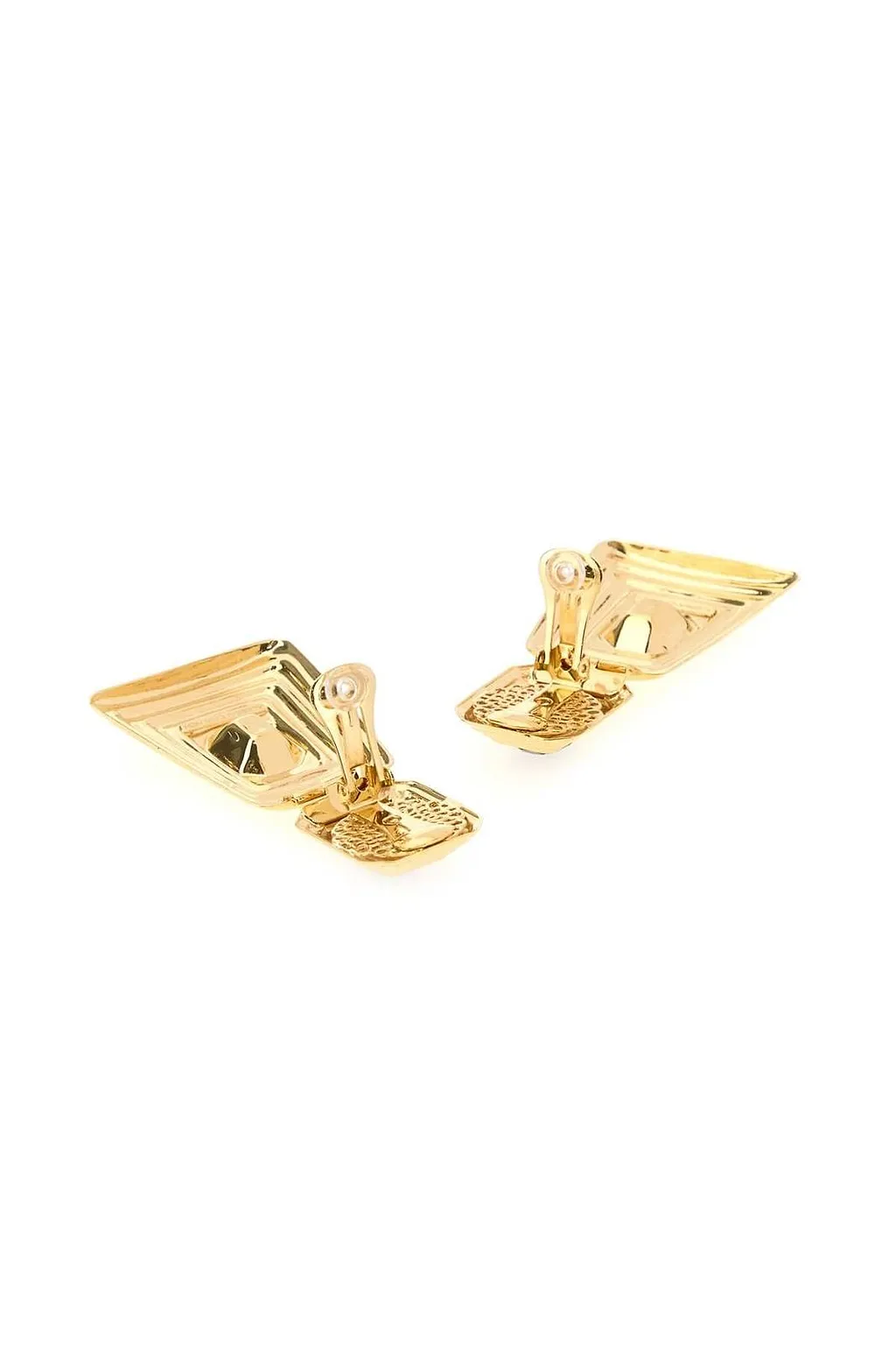Alessandra Rich Geometric Crystal Drop Earrings