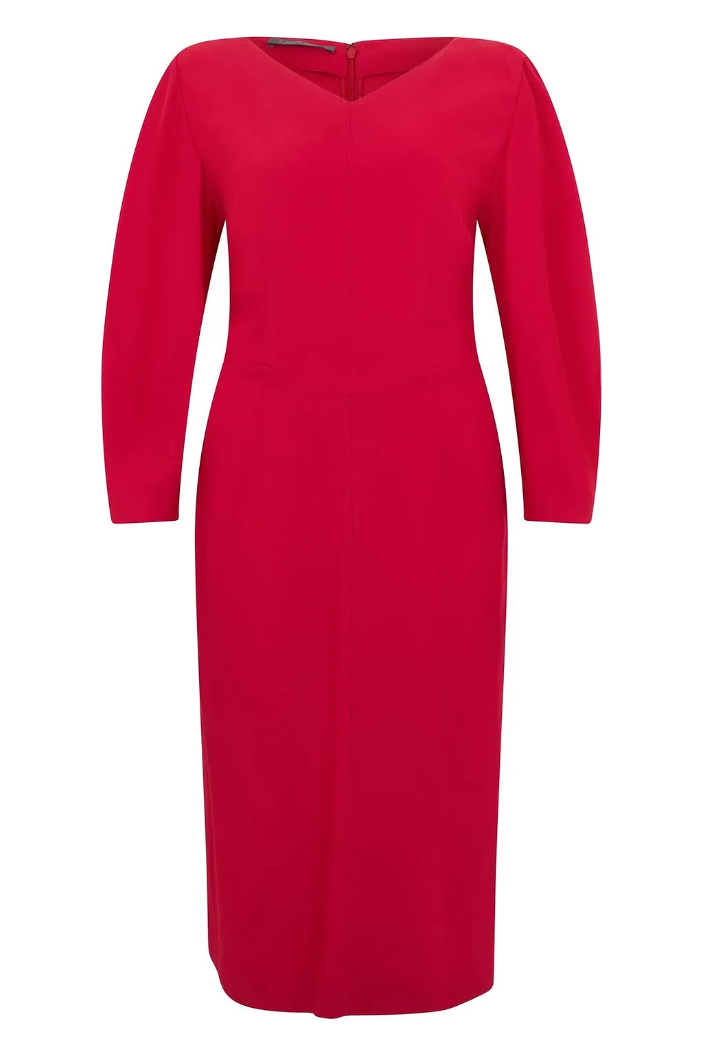 Alberta Ferretti V-Neck Long-Sleeve Dress