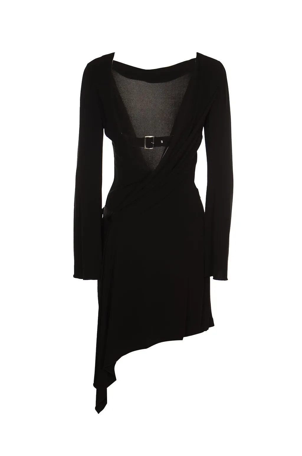 Alberta Ferretti V-Neck Long-Sleeved Mini Dress