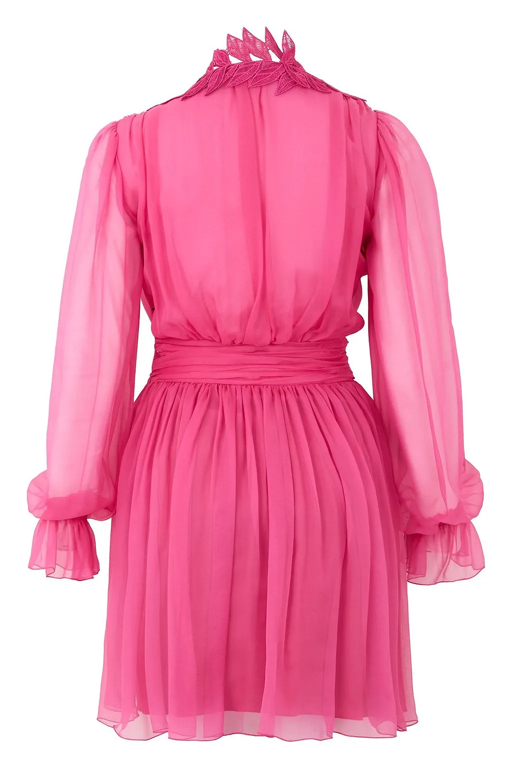 Alberta Ferretti V-Neck Lace Detailed Mini Dress