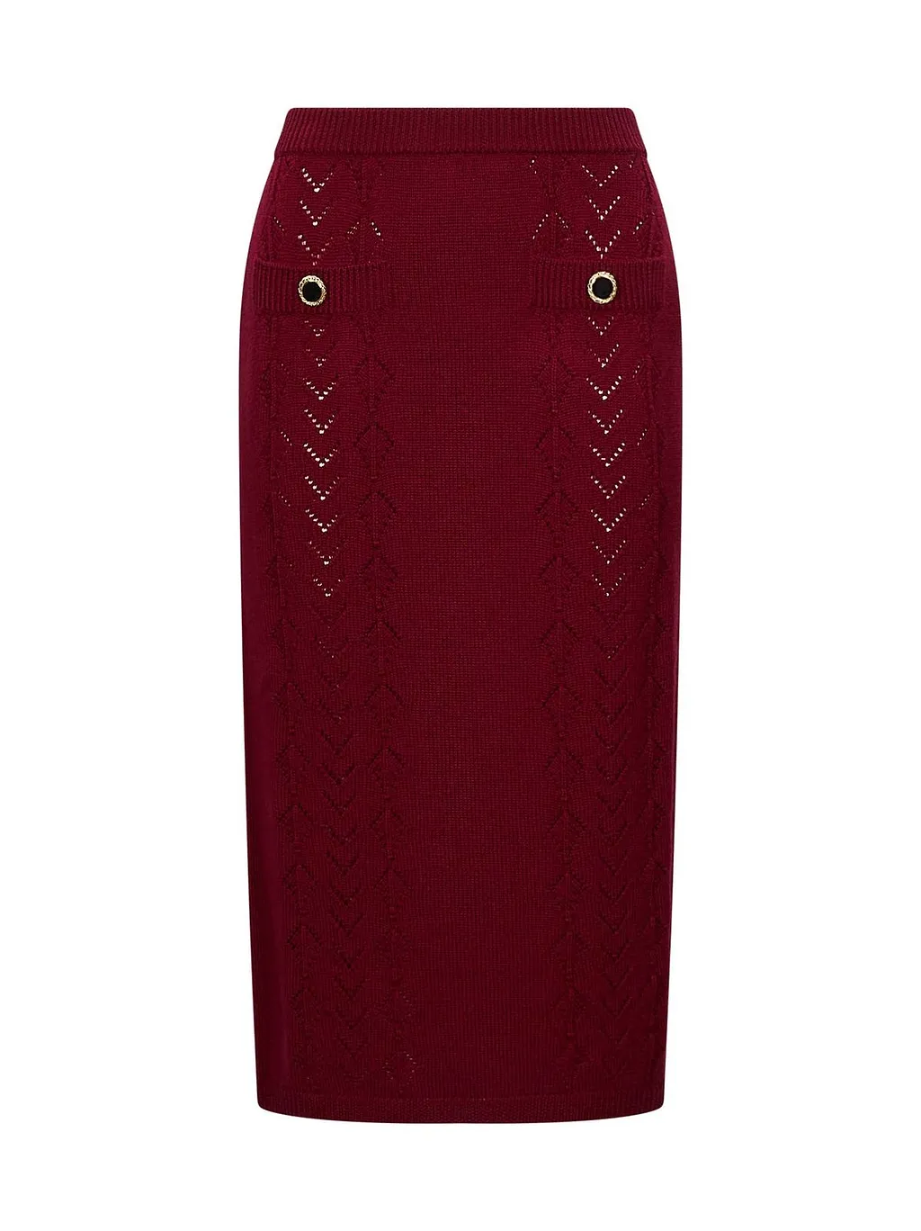 Alessandra Rich Lace-Knit Midi Skirt