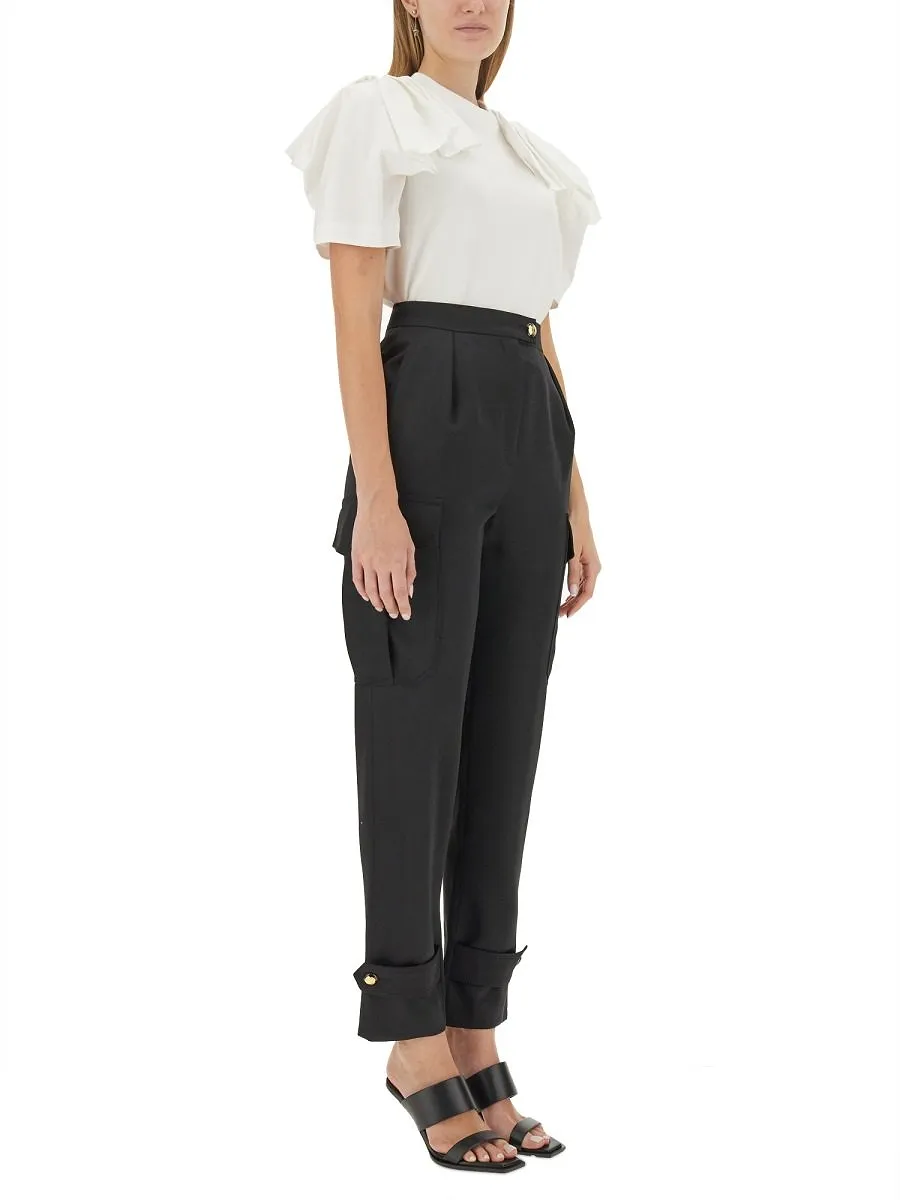 Alexander Mcqueen Short Sleeved Ruffled-Detail T-Shirt