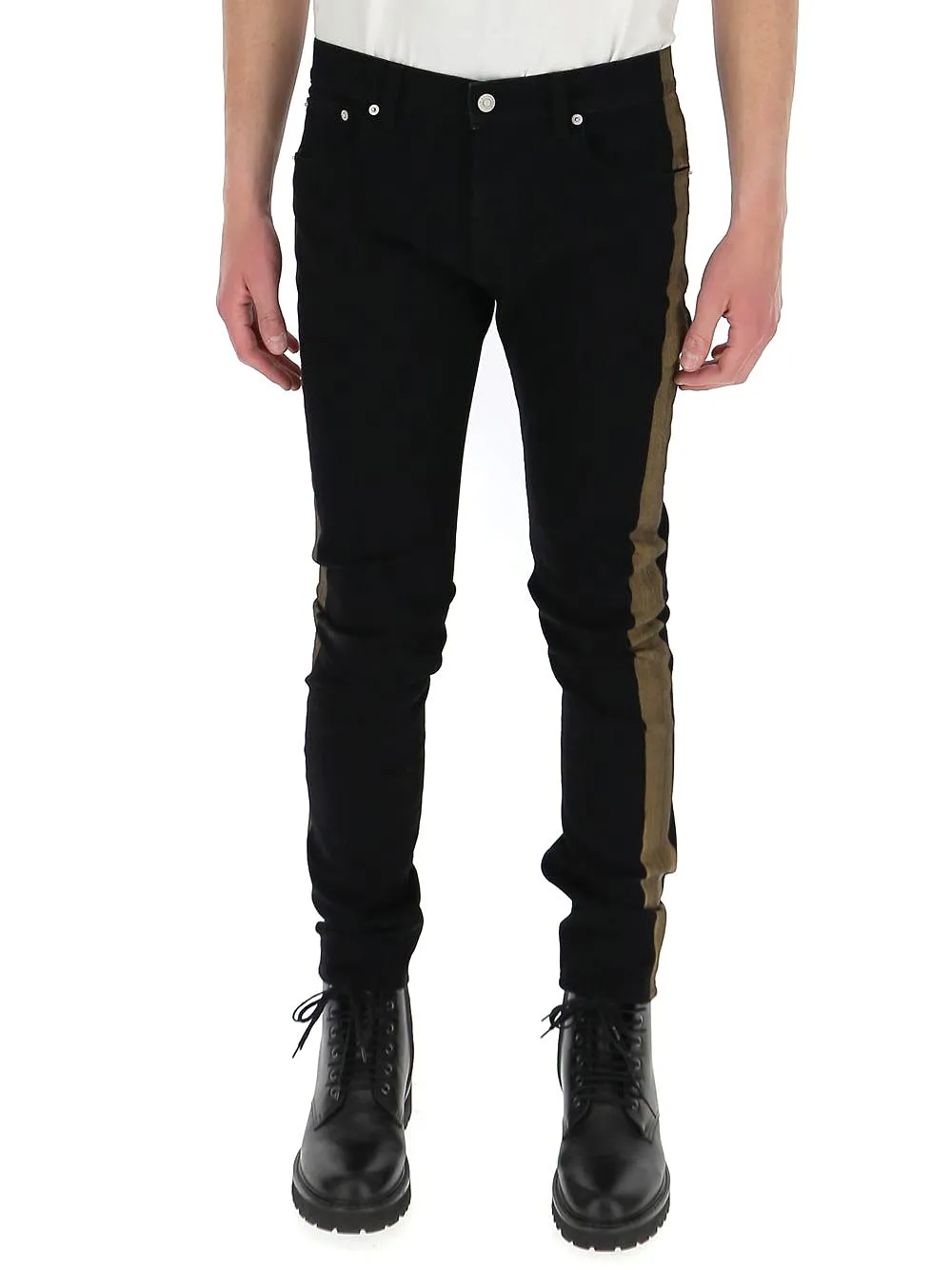 Alexander Mcqueen Side Stripe Skinny Leg Jeans