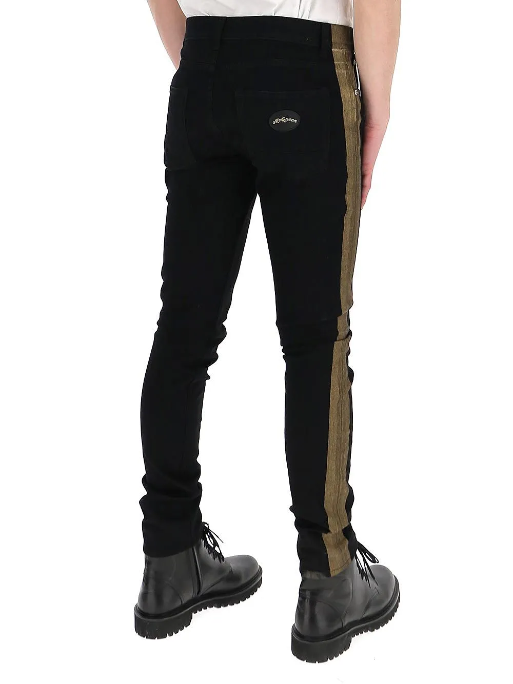Alexander Mcqueen Side Stripe Skinny Leg Jeans