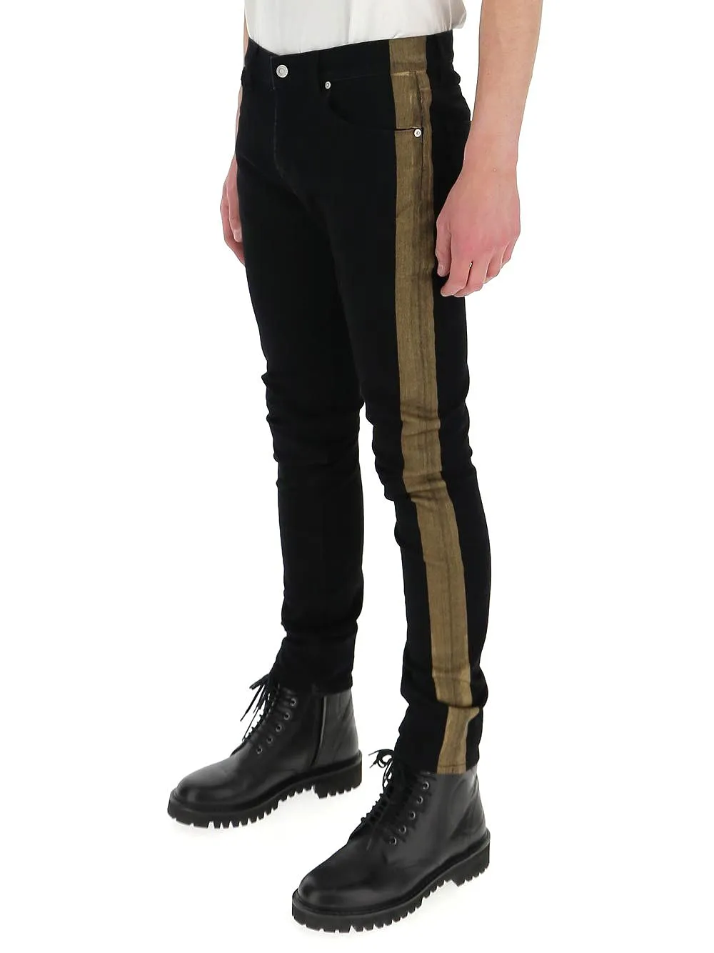 Alexander Mcqueen Side Stripe Skinny Leg Jeans