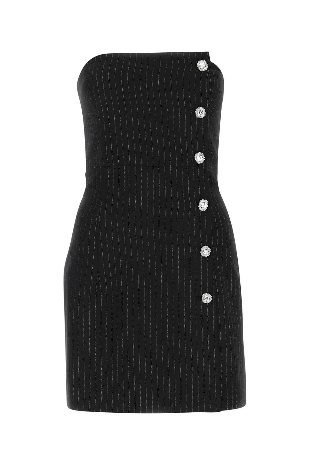 Alessandra Rich Lurex Pinstriped Bustier Mini Dress