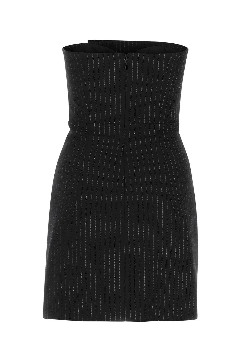 Alessandra Rich Lurex Pinstriped Bustier Mini Dress