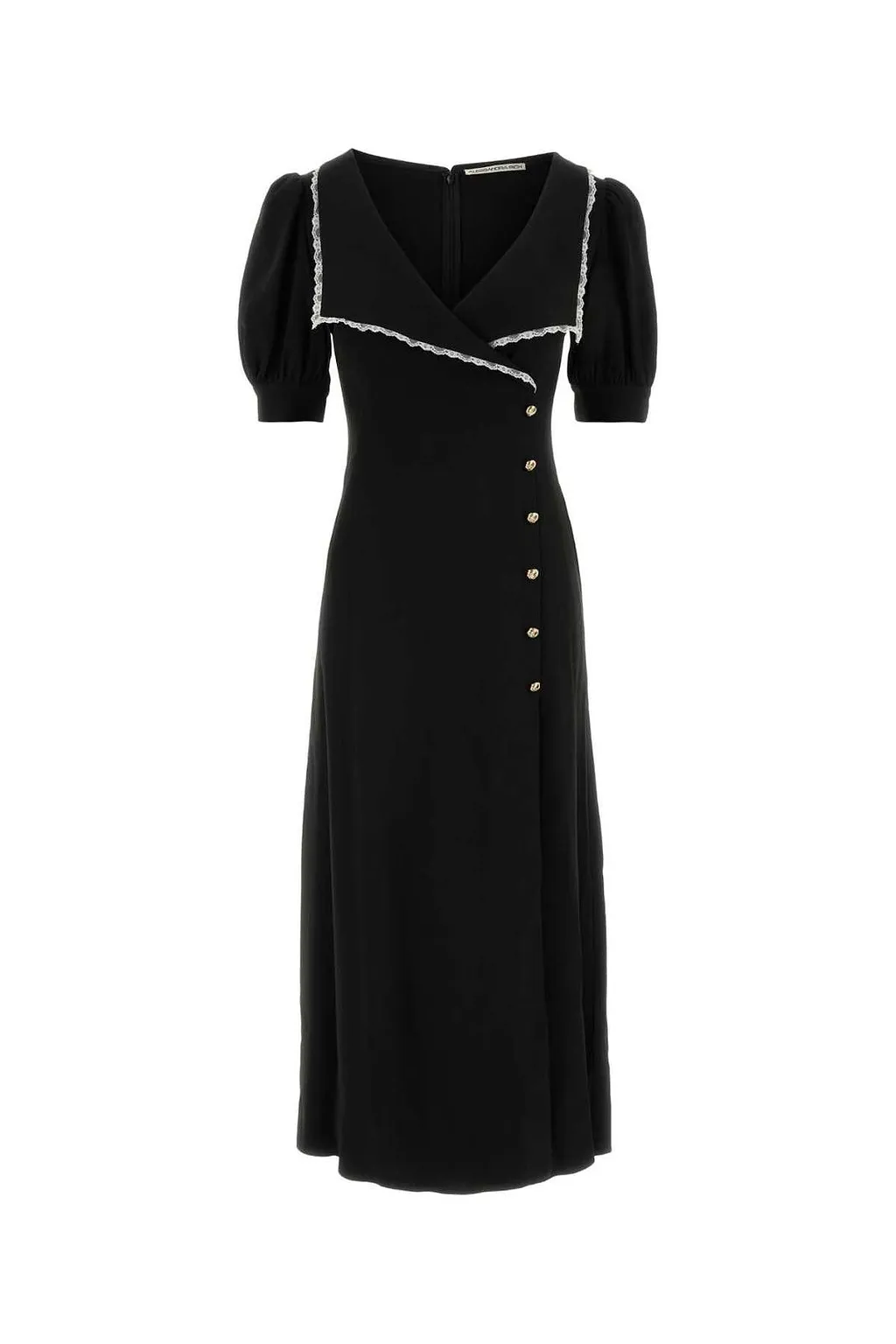 Alessandra Rich Lace Trim Midi Dress