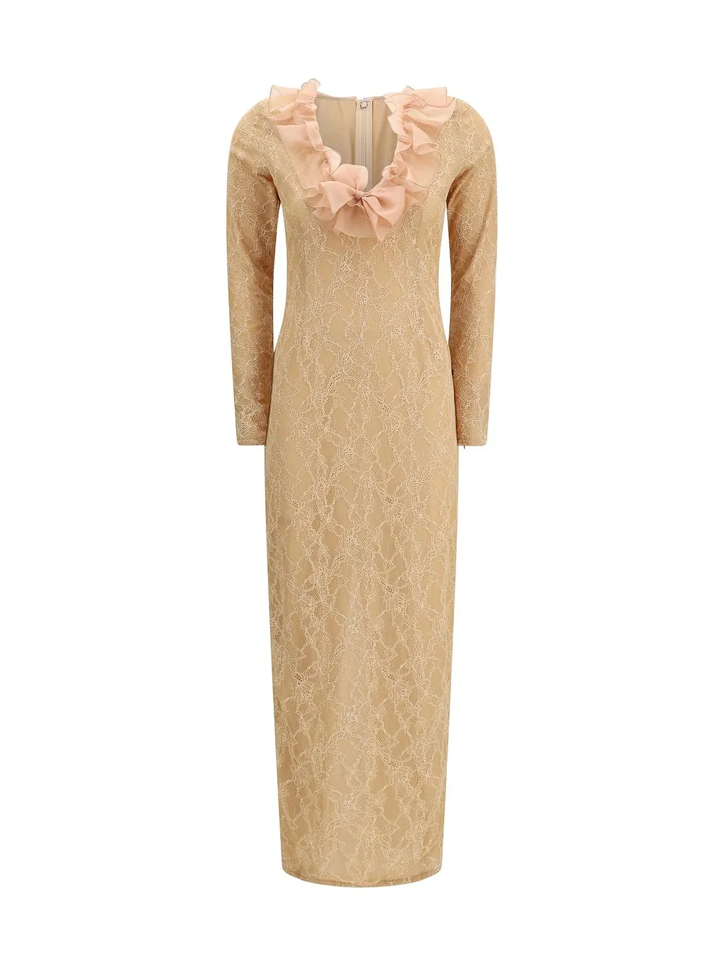 Alessandra Rich Long Sleeved Ruffled Midi Dress