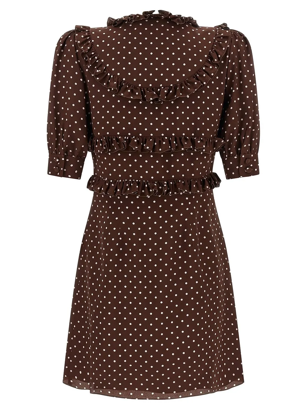 Alessandra Rich Ruffled Detail Polka Dot Mini Dress