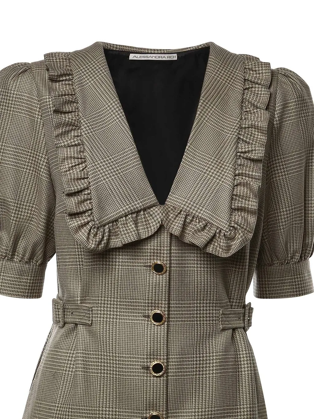 Alessandra Rich Ruffled Check Mini Dress