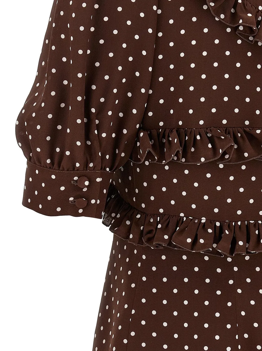 Alessandra Rich Ruffled Detail Polka Dot Mini Dress