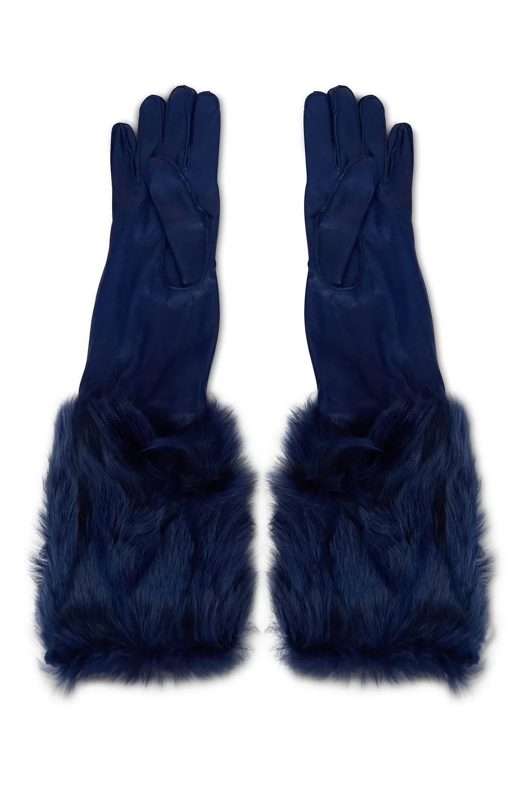 Alberta Ferretti Zip Cuff Faux Fur Gloves