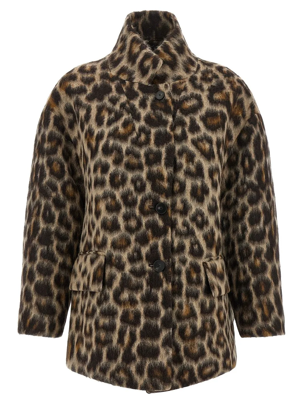 Alberto Biani Animalier Oversized Caban Coat