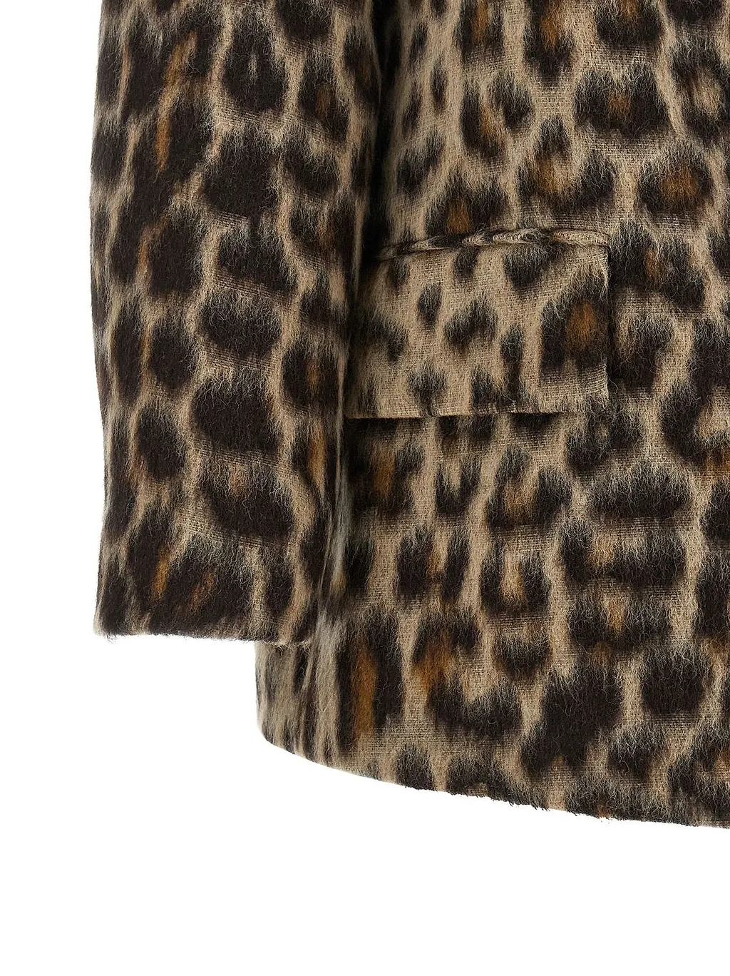 Alberto Biani Animalier Oversized Caban Coat